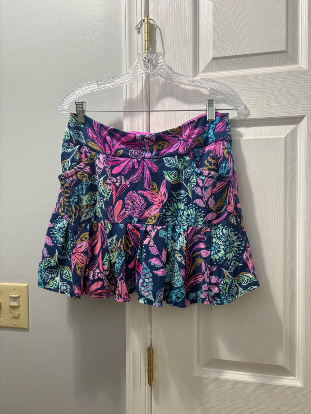 Lilly Pulitzer Bessie Skort Aegean Navy Calypso Coast Floral Women's Medium